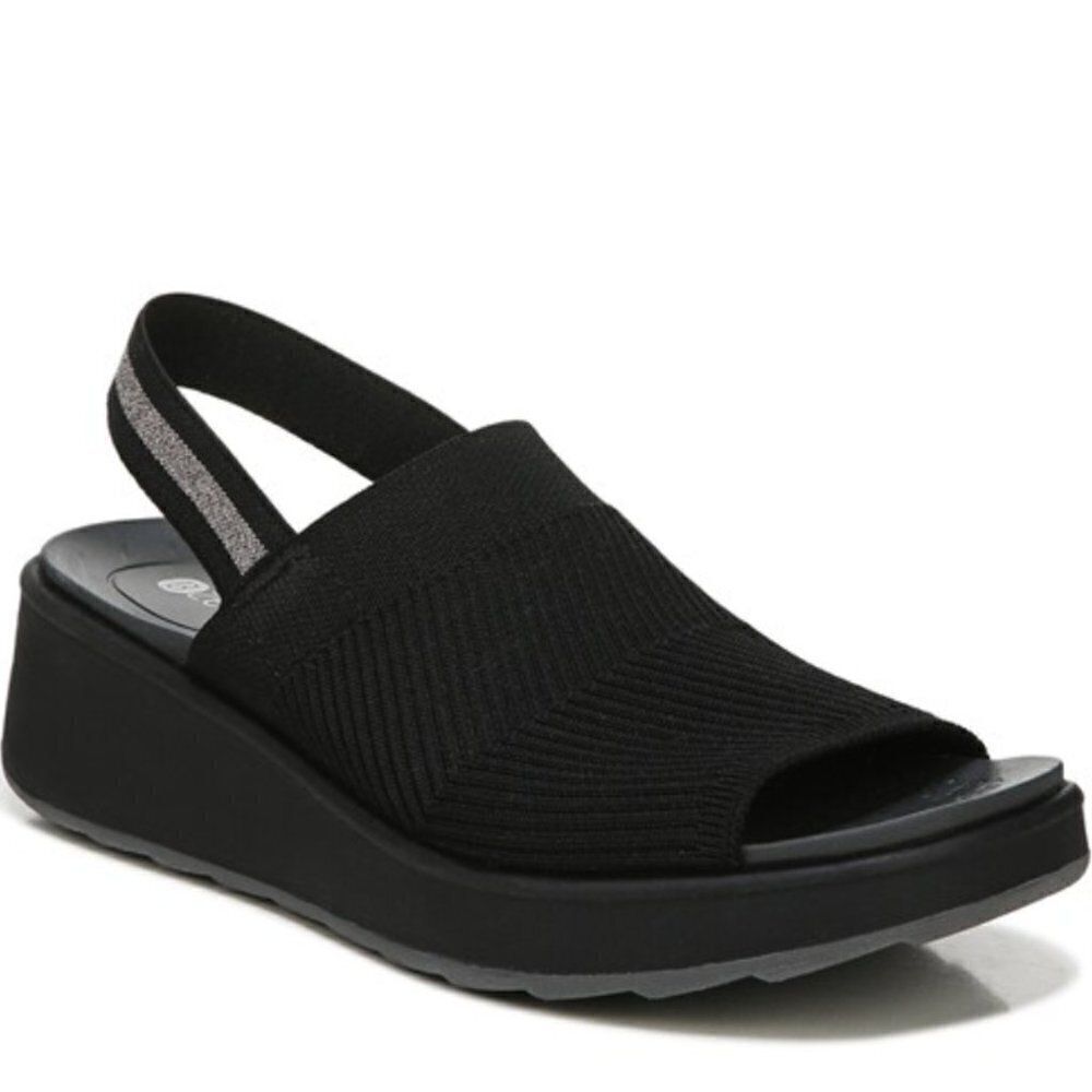 BZees Nouveau Slingback Sandal in Black Engineered Knit
